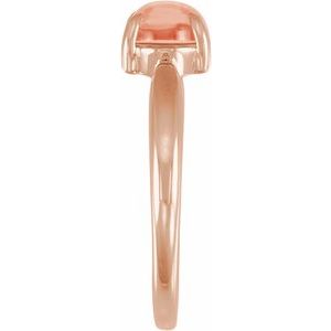 14K Rose Gold Natural Pink Coral Cabochon Ring – image 3