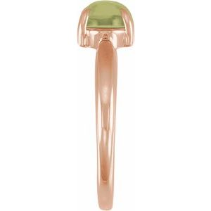 14K Rose Gold Natural Nephrite Jade Cabochon Ring – image 3