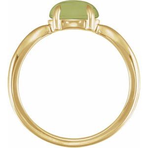 14K Yellow Gold Natural Nephrite Jade Cabochon Ring – image 2