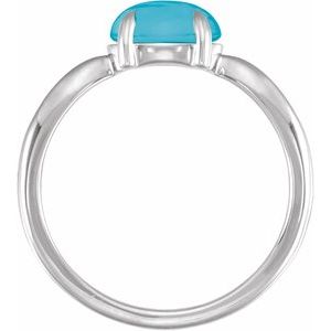 Sterling Silver Natural Turquoise Cabochon Ring – image 2