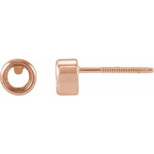 14K Rose Gold 3 mm Round Youth Earring Mounting