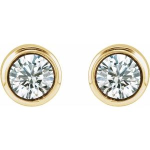 14K Yellow Gold Natural Diamond Bezel-Set Youth Earrings – image 2