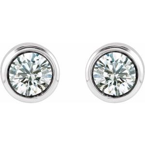 14K White Gold Natural Diamond Bezel-Set Youth Earrings – image 2