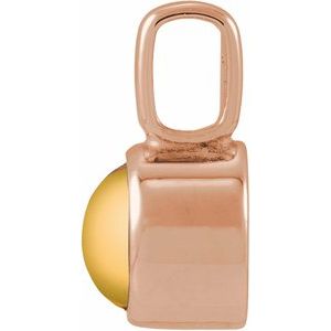 14K Rose Gold Natural Citrine Cabochon Pendant – image 2