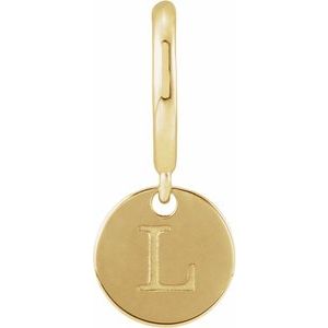 10K Yellow Gold Engravable Disc Hoop Earring – image 2