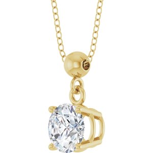 14K Yellow Gold 5/8 CT Round Lab-Grown Diamond 16-18" Necklace – image 2