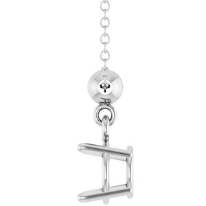 Sterling Silver 5.5 mm Round Solitaire 16-18" Necklace Mounting – image 6