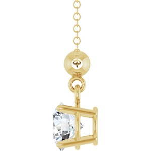 14K Yellow Gold 5/8 CT Round Lab-Grown Diamond 16-18" Necklace – image 3