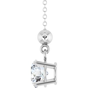 Sterling Silver 5/8 CT Round Lab-Grown Diamond 16-18" Necklace – image 3