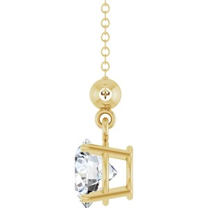 14K Yellow Gold 1 CT  Round Lab-Grown Diamond 16-18" Necklace – image 3