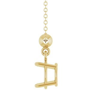 14K Yellow Gold 6.5 mm Round Solitaire 16-18" Necklace Mounting – image 6