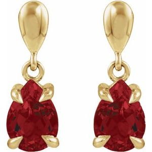 14K Yellow Gold Natural Mozambique Garnet Drop Earrings – image 2