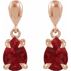 14K Rose Gold Natural Mozambique Garnet Drop Earrings – image 2
