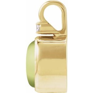 14K Yellow Gold .03 CT Natural Peridot & Natural Diamond Pendant – image 2