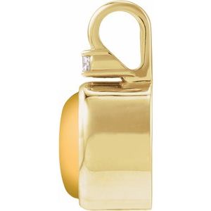 14K Yellow Gold .03 CT Natural Citrine & Natural Diamond Pendant – image 2