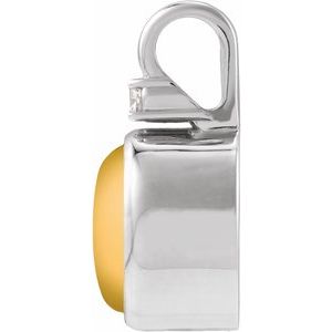 14K White Gold .03 CT Natural Citrine & Natural Diamond Pendant – image 2