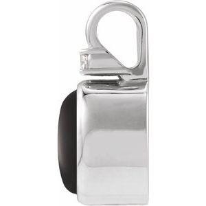 14K White Gold .03 CT Natural Onyx & Lab-Grown Diamond Pendant – image 2