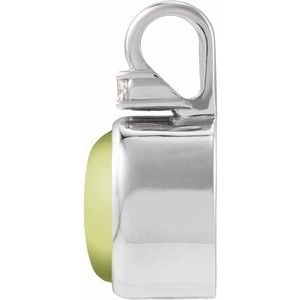 14K White Gold .03 CT Natural Peridot & Lab-Grown Diamond Pendant – image 2