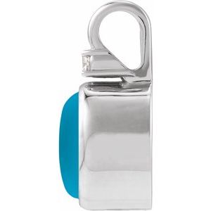 Platinum .03 CT Natural Turquoise & Lab-Grown Diamond Pendant – image 2