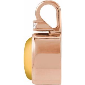 14K Rose Gold .03 CT Natural Citrine & Natural Diamond Pendant – image 2