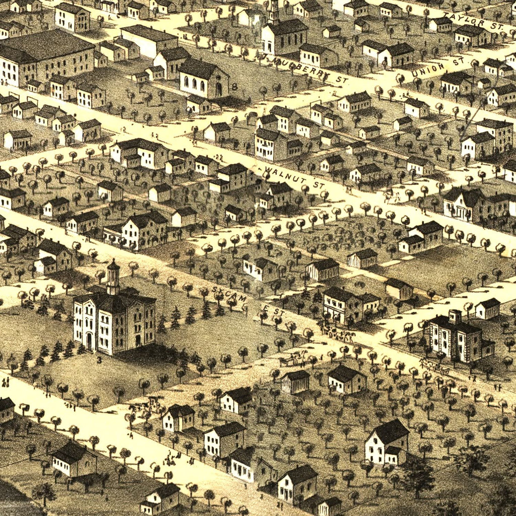 Vintage Map of Kokomo, Indiana 1868
