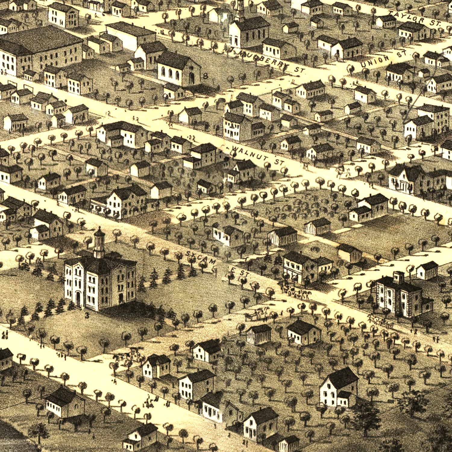 Vintage Map of Kokomo, Indiana 1868