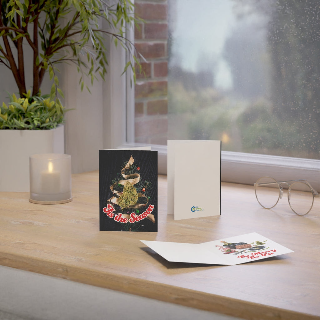 Tis The Season, Be Merry Be Lit Holiday Greeting Cards (1, 10, 30, and 50pcs)