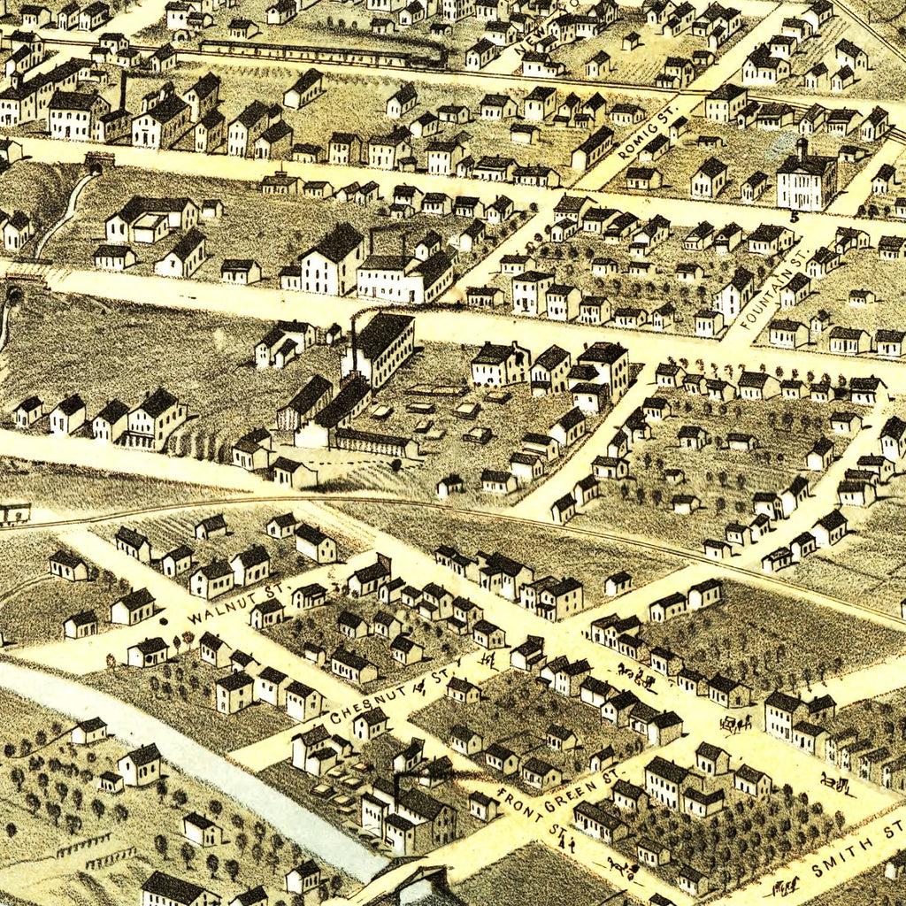 Vintage Map of Lafayette, Indiana 1868