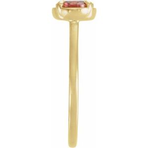 14K Yellow Gold Natural Pink Tourmaline Claw-Prong Bezel-Style Ring – image 3