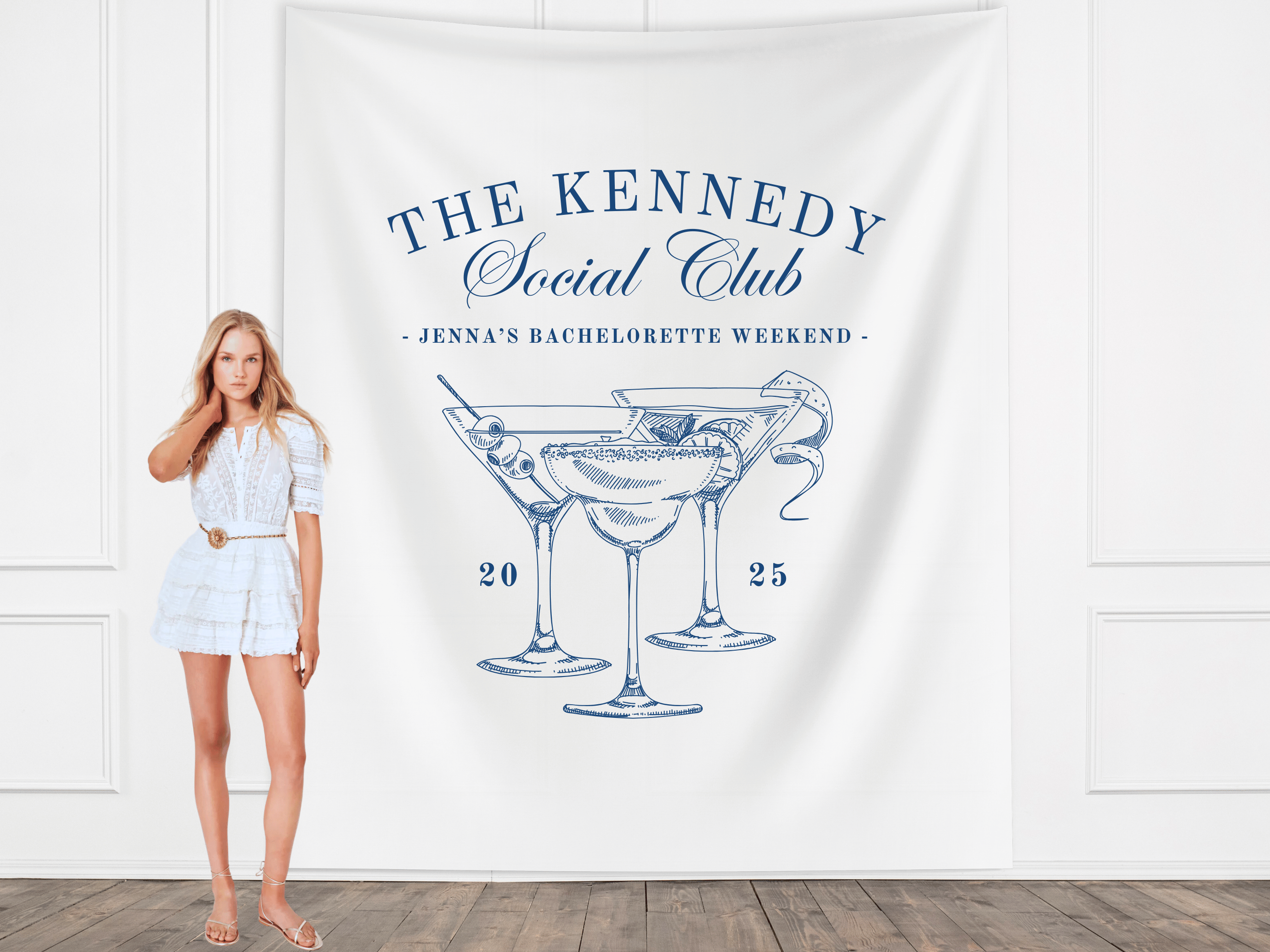Luxury Custom Bachelorette Social Club Banner Backdrop