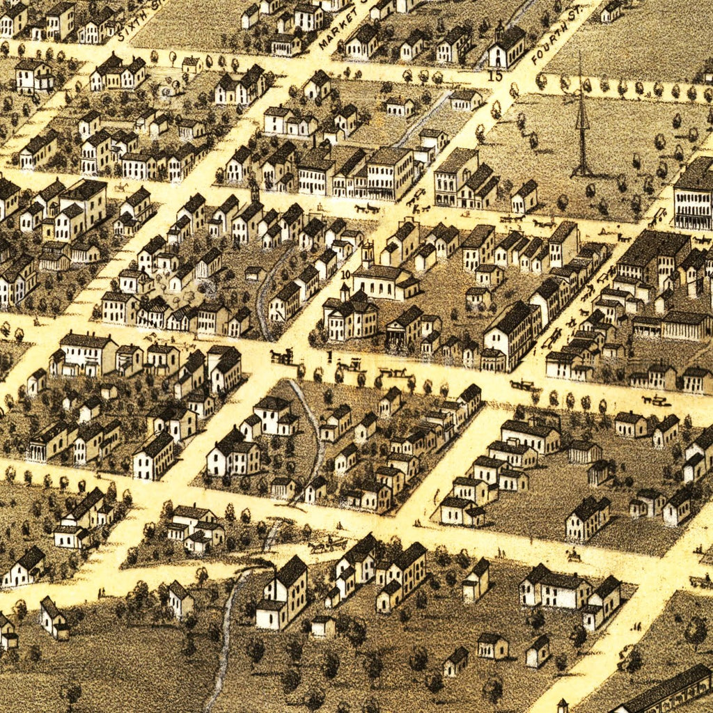Vintage Map of Michigan City, Indiana 1869