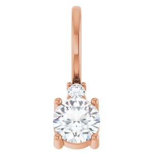14K Rose Gold 4 mm Round Accented Charm/Charm/Pendant Mounting – image 7