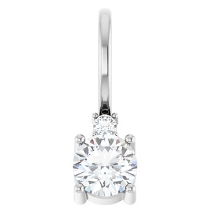 18K X1 White Gold 4 mm Round Accented Charm/Charm/Pendant Mounting – image 7