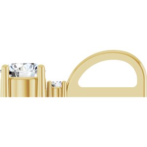 10K Yellow Gold 4 mm Round Accented Charm/Charm/Pendant Mounting – image 8