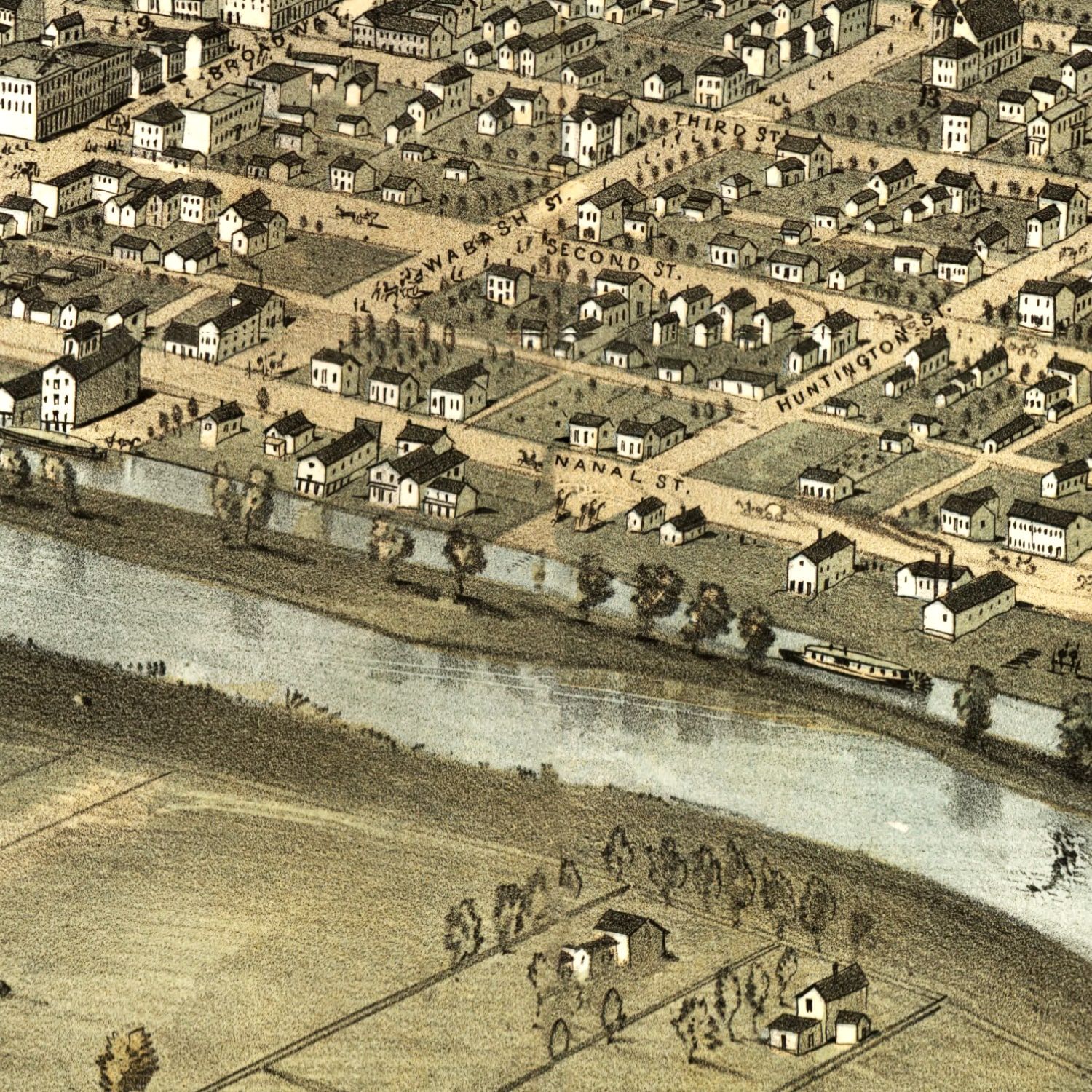 Vintage Map of Peru, Indiana 1868