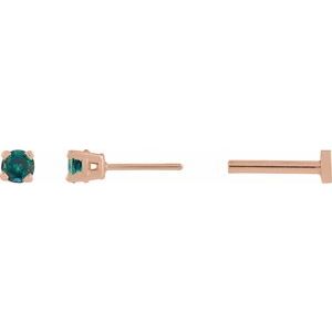 14K Rose Gold Lab-Grown Alexandrite Earring