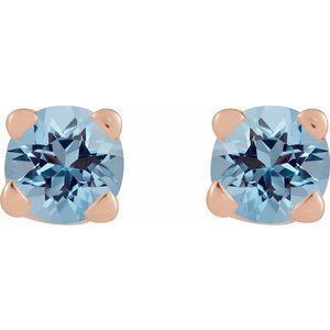14K Rose Gold Natural Aquamarine Earring – image 2