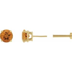 14K Yellow Gold Natural Citrine Earring