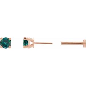 14K Rose Gold Natural Alexandrite Earring