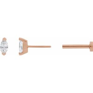 14K Rose Gold .07 CT Natural Diamond Stud Earring