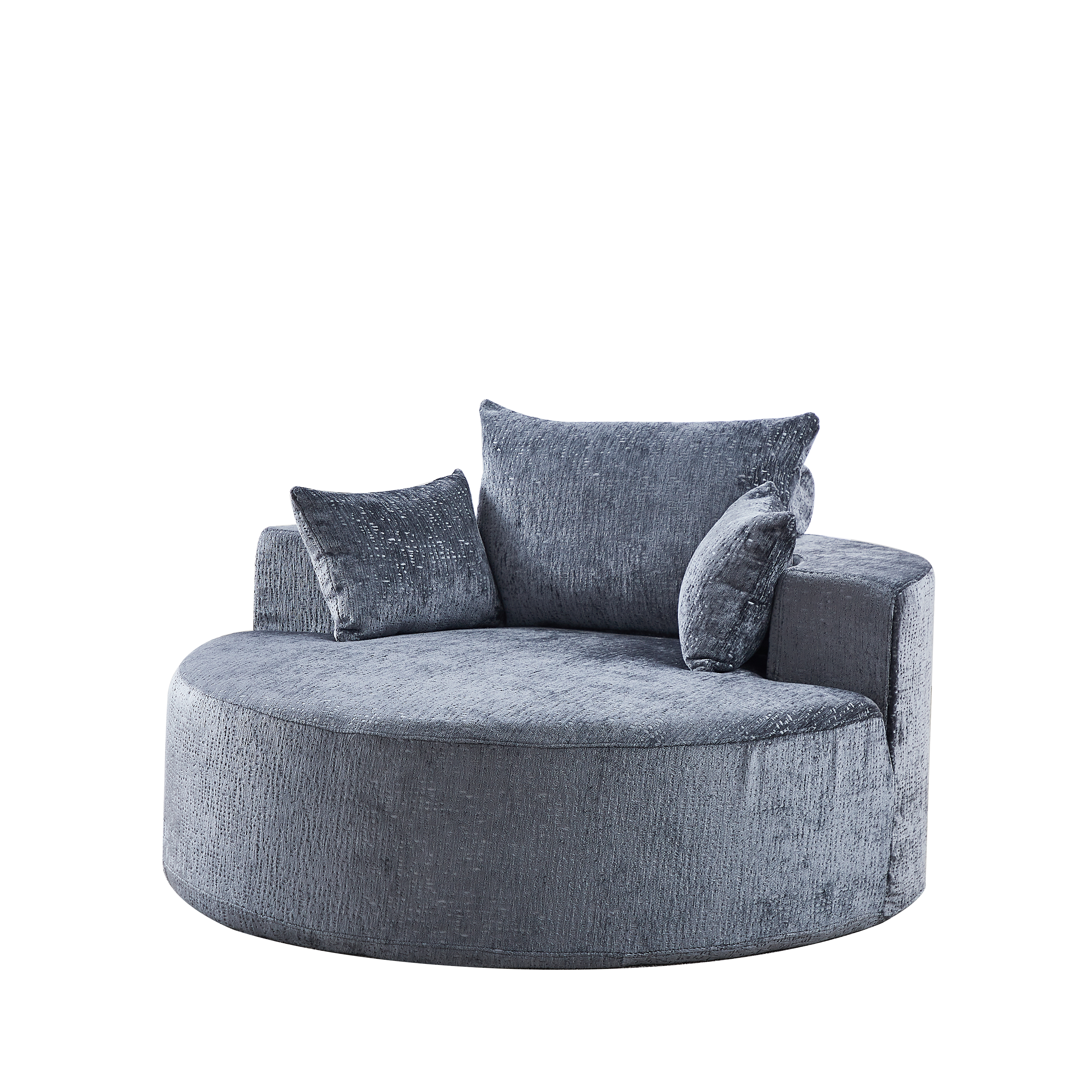55''L Chenille Sponge single sofa,No Assembly Required,Fluffy Modern Sleeper Chair for Living room, Bedroom, Lounge and Projection Room(Not a swivel chair.)