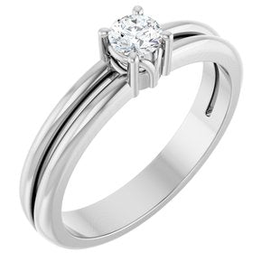 10K White Gold 3.75 mm Round Ring Mounting