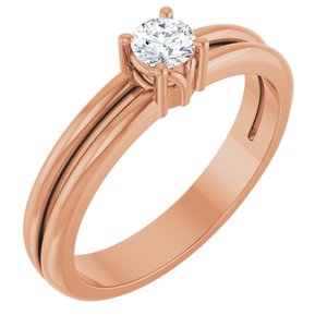 10K Rose Gold 3.75 mm Round Ring Mounting
