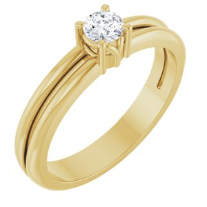 14K Yellow Gold 3.75 mm Round Ring Mounting