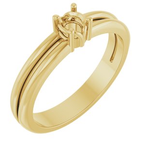 14K Yellow Gold 3.75 mm Round Ring Mounting – image 2