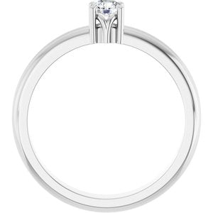 10K White Gold 3.75 mm Round Ring Mounting – image 3