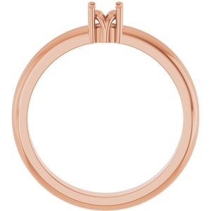 18K Rose Gold 3.75 mm Round Ring Mounting – image 4