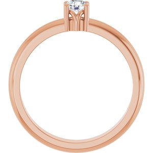 10K Rose Gold 3.75 mm Round Ring Mounting – image 3