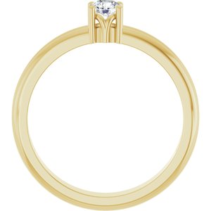 14K Yellow Gold 3.75 mm Round Ring Mounting – image 3