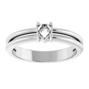 10K White Gold 3.75 mm Round Ring Mounting – image 6